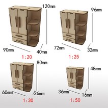 카페 diy 모형 엔틱 미니어쳐 가구 욕실 인형 가구 미니어쳐 스케일 소품 장식품, 옷장, 1 대 20