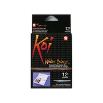 사쿠라 코이워터칼라 고체물감 워터브러쉬 1개포함, 12색, 1g