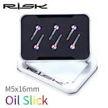 자전거프레임 픽시프레임 자전거스템 MTB 알루미늄 자전거손잡이 자전거그립 위험 6PCS M5x16mmM5x18mm 자전거 스템 나사 볼트 티타늄 합금 MTB 스티어링 스템 핸들, M5X16mm Rainbow
