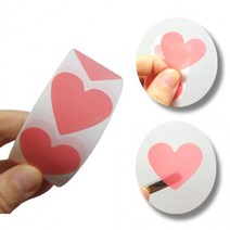 3cm 답례품 다꾸 하트 대용량 핑크 1000pcs 반투명 스티커[439], 상세페이지 참조