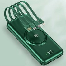 Unbranded 무선 전원 은행 5000000mAh 백업 휴대용 충전기 외부 배터리, Green
