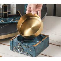 사장님 재떨이 회장실 재떨이 고급재떨이 회의실 대표님재떨이 산그림, 재떨이(블랙)