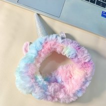 세안 머리띠 캐릭터 토끼 귀 뽀글이 머리띠 세안 머리띠 세안 머리띠 세안 머리띠, P96 컬러 유니콘