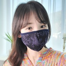 [파격세일] 코드담쟁이 예쁜 레이스 면마스크 항균처리원단 믿을수있는 100% 국내생산