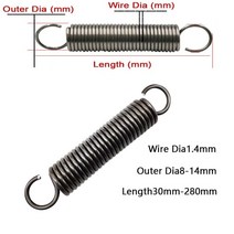 오픈 후크 장력 스프링 풀백 코일 연장 외풍 와이어 직경 14mm 다양한 크기 1 개, 110mm _1.4mm | 12mm