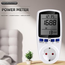 측량 분석 장비 디지털 LCD 전력계 소켓 와트 Kwh 에너지 미터 AC 220V EU 플매트 카펫 러그 콘센트 전력 분석기, [01] A
