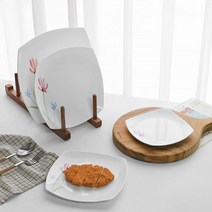 본차이나 도자기 사각접시 디저트접시 브런치접시 앞접시 팅 꽃무늬그릇 세트, 한나 라피네 사각접시_8 5p, 한나 본상품선택