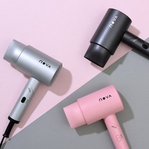 노바리빙 KC인증 휴대용 접이식 드라이어 미니 헤어드라이기, 리히트 슈퍼파워 헤어드라이기 (핑크)