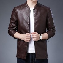 봄 가을 스탠드 칼라 pu 가죽 자켓 방풍 탑 남성 슬림 블랙 오토바이 할리데이비슨 패션