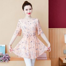 중년 여성 반팔 블라우스 엄마옷 쉬폰 빅사이즈 fz67