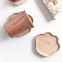 곰돌이 우드 컵받침 코스터