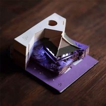 omoshiroi 블록 메모장 큐브 웨딩 귀여운 미니 핑크 장식품 3d 메모장 diy 하우스 메모지 크리스마스 선물 신부 들러리 선물, 5