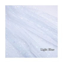 반짝이 스타 인쇄 얇은 명주 그물 원단 여자를위한 155cm 너비 여름 드레스 공주 드레스 수제 DIY 의류 장식 원단, Light blue, Light blue_155X100CM