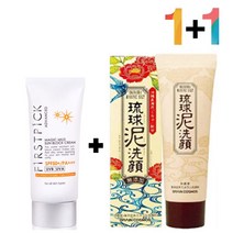 안끈적이는 선 썬 크림 시카 머드 진흙 클렌징폼 세안 매직마일드선크림 1개 오키나와머드폼 1개, 아이엔씨쿠팡 매직마일드선크림 1개_오키나와머드폼 1개