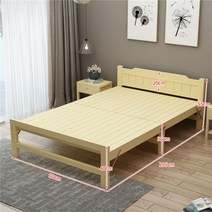 조립식평상 야외 침대 마루 118946 솔리드우드 접이식 대나무 월 방 싱글 더블 바느질 점심 시간 1.5 미터 소나무 심플, 0.6m加固松木床【偏窄】