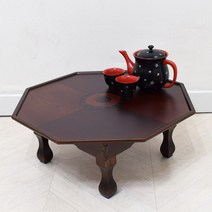 향림공예 엔틱 밥상 팔각 상감 510 접이식 교자상 2인용 찻상 다과상, 팔각엔틱510