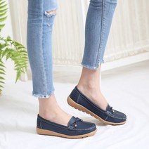 3cm 낮은굽 리본 플랫 로퍼 단화 효도화 둥근코 귀여운 발편한 여자 구두