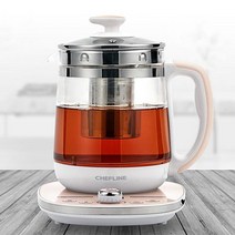 세프라인 더글라스 티 포트1.8L 보온 CLP-2900T 티포트 10 + 사은품 거름망 전기 커피포트 분유포트 내열 유리 티팟 유리 주전자 사무실 다과 녹차 찻잎 전통차 잎차 드립, 1.8L