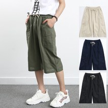 남자 밴딩 마 린넨 7부바지 반바지 PTH1032