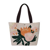 한국어 패션 꽃 꽃 그림 미술 여성 핸드백 디자이너 숙녀 탑 핸들 가방 캐주얼 구매자 M