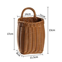 라탄바구니만들기 꽃 피크닉 바구니 등나무 편물 주방 파 생강 마늘 머리 수납 벽면 펀칭, 16 카멜반원B대