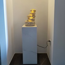 실내 인공폭포 수경 가정용 거실 식당 카페 방, 화이트 - 복권 롤 + 30cm x 80cm 베이스