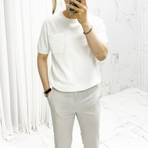 아도르클래식 포켓 라운드 5컬러 니트 반팔티