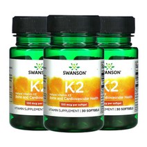 스완슨 천연 비타민 K2 100mcg 소프트젤 30정, 3팩