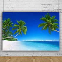 여름 해변 테마 사진 배경 코코넛 나무 천 아이 아기 생일 벽지 스튜디오 촬영, Vinyl180x120cm+BJWY3T9