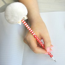 사콕스 롤리팝볼펜 귀여운볼펜 털공볼펜 - 삐에로 화이트(SL)