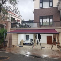 접이식 어닝 카페 햇빛가리개 옥상 테라스 비막이 차양막 그늘막, 패키지 설치 - 7 미터 x 2 미터