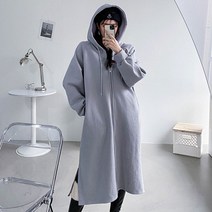 봉시스터즈 메튜롱후드무지집업 후드티 집업 롱후드