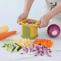 깍두기 기계 업소용 야채 절단기 사각 썰기 다기능 스테인레스 당근 오이 감자 튀김 도구 주방 액세서리, yellow
