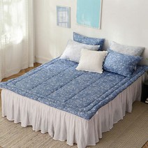 국내산 시원한 여름밤을 위한 플라워 풍기인견 토퍼 퀸