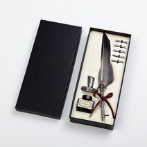 [1+1] 깃펜 깃털펜 캘리그라피 딥펜 만년필, 2-깃펜-네이비, 3-깃펜-레드