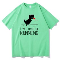 아두이노 Frontend 프로그래머 셔츠 Chrome Dino Geek 해커 코더 선물 웹 개발자 Tshirt Mens Cotton Tee I, 05 Light Green_01 S