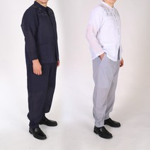 남성 생활 개량 여름 전통 한복 슬림 경량 폴리마 차이나 저고리 바지 한 벌 판매 예절복 행사복 실내복 아빠옷 여름 옷 한복 초저가