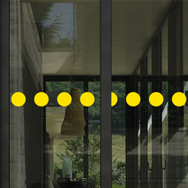 더굿데이 유리문띠스티커 유리문띠장 띠시트지 띠장 띠스티커 포인트스티커 컷팅 유리 도어 통유리 창문 안개시트지 골드 컬러 현관문 레터링 스티커, 옐로우, 06큰원형띠시트지, 4개