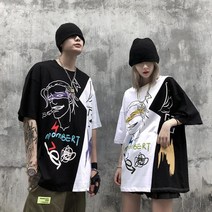 원피스 오버핏 스모그 루즈핏 커플 반팔 티셔츠