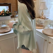 HQINT 여성 셔츠 남방 티셔츠 긴팔 셔프남방 빅사이즈 오버핏 봄 기본 롱남방 루즈핏 여자 ZB-210744