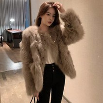 십전십미 모피스타 공용 여우털 페이크 퍼 코트 여자 하프