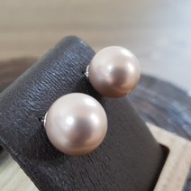 아름쥬얼리 수공예 실버 진주귀걸이 핑크 그레이 왕진주 5mm~12mm 14mm