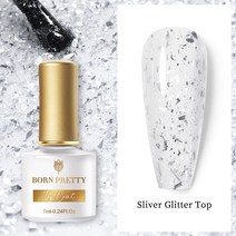 BORN PRETTY 7ML 반짝이 탑 코트 골드 실버 로즈 네일 젤 폴란드어 기능 세미 퍼머넌트 바니쉬, 80 Silver Glitter Top