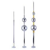 대형 피뢰침 아연 접지선 스테인리스 광역 낙뢰보호, 1구형 - 2m - 직경 38mm