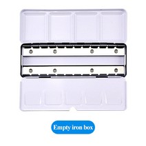 미술 팔레트 용품 수채화 아크릴 물감 통 페인트 트레이 케이스 상자 아트 안료 그리드 빈 전체하프 팬그리드블록 박스 142448 빈 철 하위 패키지 보관 도구, 아이언 박스 블랙 24