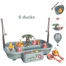 어린이용 오리 낚시 플랫폼 자석 낚시 장난감 회전 목욕 어린이 물 놀이 게임, 그린 20개