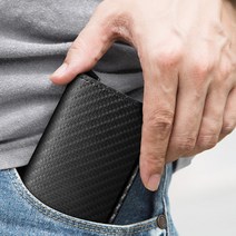 RFID 카본파이버 오토 지갑 카드홀더 케이스-블랙