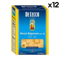 데체코 Mezzi 리가토니 파스타 453g x 12팩