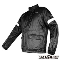 맥슬러 우의 / Maxler RAIN DEFENDER / 생활방수 방풍 자수로고 디자인 / 오토바이 바이크 비옷, 자켓(블랙)