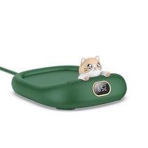 PKTOYS 스마트 핫탑 보온받침대 4단 온도조절 밀크 커피 머그 워머 보온 컵 받침대 사무실 가정용, 녹색